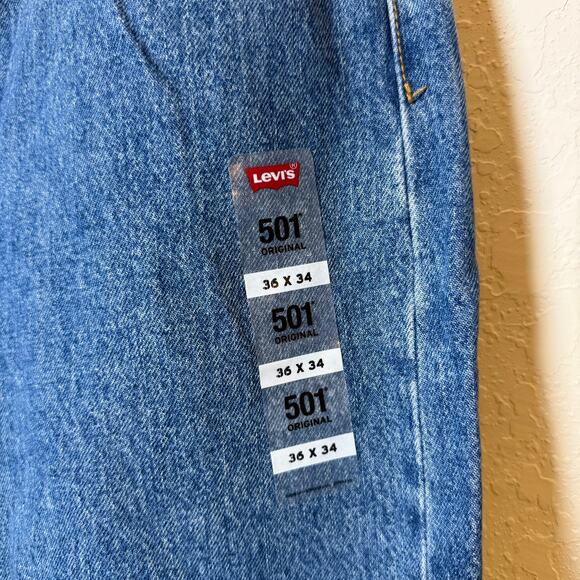 Levi's Men's Straight Leg 501 Original Style Blue Jeans Size 36 x 34 NEW - Picture 3 of 6